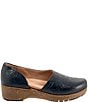 SoftWalk Addie Floral Embossed Leather Open Side Clogs - Image 2