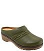 Color:Dark Olive - Image 1 - Amber 3.0 Leather Clogs