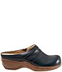 Color:Navy - Image 2 - Amber Leather Clogs