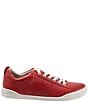 Color:Red - Image 2 - Athens Leather Lace-Up Sneakers