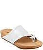 Color:Silver - Image 1 - Blaine Metallic Leather Toe Loop Thong Sandals
