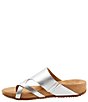 Color:Silver - Image 4 - Blaine Metallic Leather Toe Loop Thong Sandals
