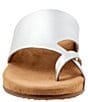 Color:Silver - Image 5 - Blaine Metallic Leather Toe Loop Thong Sandals