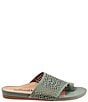 Color:Sage - Image 2 - Corsica II Perforated Leather Toe Ring Thong Sandals