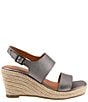 Color:Pewter Metallic - Image 2 - Hartley Leather Espadrille Wedge Sandals