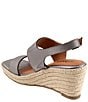 Color:Pewter Metallic - Image 3 - Hartley Leather Espadrille Wedge Sandals