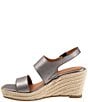 Color:Pewter Metallic - Image 4 - Hartley Leather Espadrille Wedge Sandals