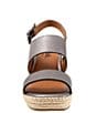 Color:Pewter Metallic - Image 5 - Hartley Leather Espadrille Wedge Sandals