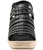 Color:Black - Image 5 - Havana Leather Espadrille Wedge Gladiator Sandals