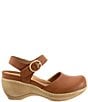 Color:Luggage - Image 2 - Mabelle Leather Ankle Strap Clogs