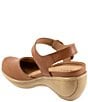 Color:Luggage - Image 3 - Mabelle Leather Ankle Strap Clogs