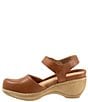 Color:Luggage - Image 4 - Mabelle Leather Ankle Strap Clogs