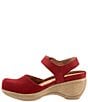 Color:Red Nubuck - Image 4 - Mabelle Nubuck Suede Ankle Strap Clogs