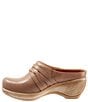 Color:Tan - Image 4 - Mackay Leather Woven Strap Clogs