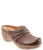 Color:Taupe Nubuck - Image 1 - Mackay Nubuck Leather Woven Strap Clogs