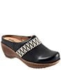 SoftWalk Marion Leather Chevron Detail Clogs - Image 1