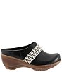 SoftWalk Marion Leather Chevron Detail Clogs - Image 3