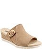 SoftWalk Newberry Suede Buckle Wedge Slide Sandals - Image 1
