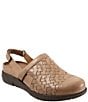 Color:Cement - Image 1 - Salina Woven II Leather Slingback Clogs