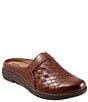Color:Rust - Image 1 - San Marcos II Woven Leather Slip-On Clogs