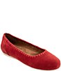 SoftWalk Sonoma Embroidery Suede Ballet Flats - Image 1