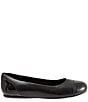Color:Black - Image 3 - Sonoma Leather Cap Toe Ballerina Slip-On Flats