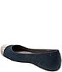 Color:Navy - Image 3 - Sonoma Suede & Leather Cap Toe Ballet Flats