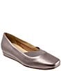 Color:Pewter - Image 1 - Viana Leather Square Toe Slip-On Flats