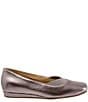 Color:Pewter - Image 2 - Viana Leather Square Toe Slip-On Flats