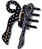 Solar Eclipse Hand-Painted Coquette Dotted Bow Claw Hair Clip - Image 1