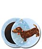 Solar Eclipse Hand-Painted Dachshund Compact Mirror - Image 1