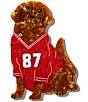 Solar Eclipse Hand-Painted Football Dog Compact Mirror - Image 1