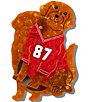 Solar Eclipse Hand-Painted Football Dog Compact Mirror - Image 3