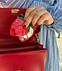 Solar Eclipse Hand-Painted Strawberry Compact Mirror - Image 4