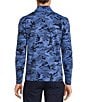 Color:Navy - Image 2 - Active Knit Performance Long Sleeve Camo Quarter-Zip Pullover