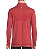 Color:Red Heather - Image 2 - Active Long Sleeve Seamless Quarter-Zip Pullover