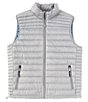 Color:Light Grey - Image 1 - Banded Collar Sleeveless Down Packable Puffer Vest