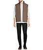Color:Taupe - Image 3 - Softshell Vest with Knit Side Panels