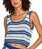 Color:Marina Blue - Image 1 - Charlie Crop Tank Top Swimsuit Cover-Up