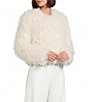 Sonia Rykiel Faux Fur Crew Neck Long Sleeve Mid Length Jacket - Image 4
