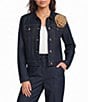 Sonia Rykiel Trucker Rosette Denim Button Front Jacket - Image 1