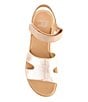 Color:Honest Beige/Honey White - Image 5 - Ella III Ankle Strap Metallic Leather Sandals