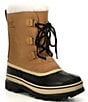 Sorel Girls' Caribou Waterproof Nubuck Leather Winter Boots (Youth), Color:Buff - Image 1