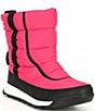 Color:Cactus Pink/Black - Image 1 - Girls' Whitney II Puffy Mid Waterproof Cold Weather Boots (Youth)