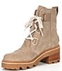 Color:Omega Taupe - Image 4 - Joan Now Lace-Up Suede Lug Sole Platform Booties