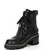 Color:Black - Image 4 - Joan Now Waterproof Lace-Up Lug Sole Leather Booties