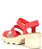 Color:Red Glo/Honey White - Image 3 - Joanie Heel Ankle Strap Suede Block Heel Platform Sandals