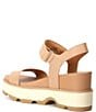 Color:Honest Beige/Bleached Ceramic - Image 3 - Joanie IV Leather Platform EVA Wedge Sandals