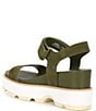 Color:Utility Green/Honey White - Image 3 - Joanie IV Strap Wedge Suede Platform Sandals