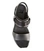 Color:Black/Black - Image 5 - Kinectic Impact Leather Slingback Chunky Heel Platform Dad Sandals